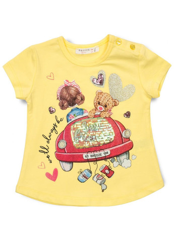 Комбинированная футболка детская "best friends" (14114-104g-yellow) Breeze