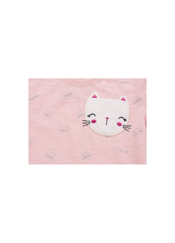Комбинированная футболка детская "love is cat" (5754-104g-peach) Haknur