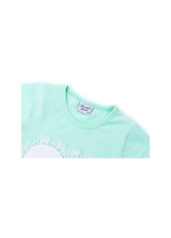 Комбинированная футболка детская с башней (8326-128g-mint) Breeze