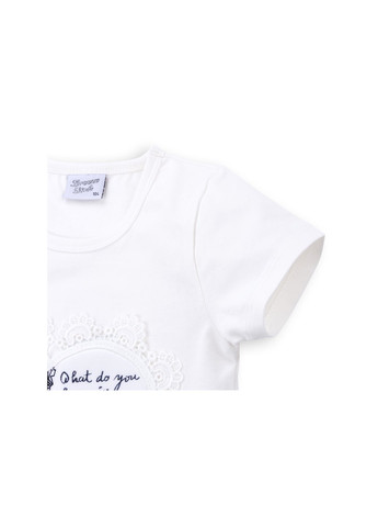 Комбінована футболка дитяча з вежею (8326-128g-white) Breeze
