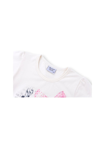 Комбинированная футболка детская с нотками и балетками (8795-98g-cream) Breeze