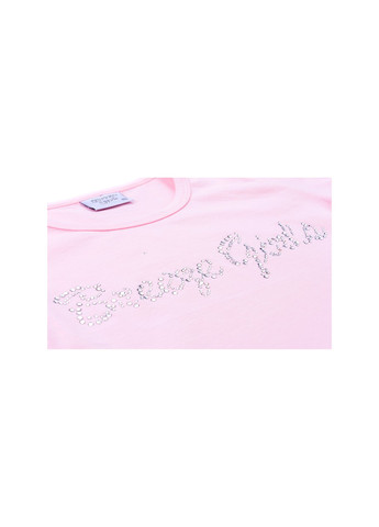 Комбінована футболка дитяча з мереживом (9001-110g-pink) Breeze