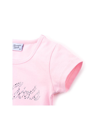 Комбинированная футболка детская с кружевом (9001-110g-pink) Breeze