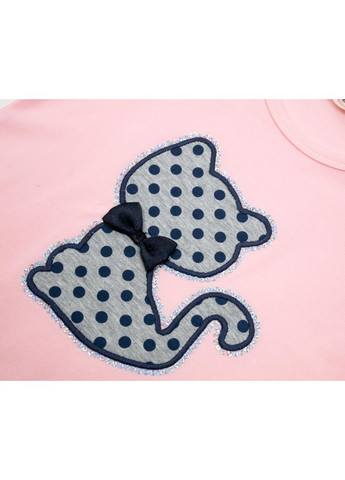 Комбинированная футболка детская с котиком и капри (13390-92g-pink) Breeze