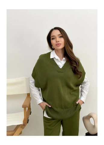 Жилетка в'язана жін. Хакі "Jolie" S-M Art Knit 28259 (257138345)