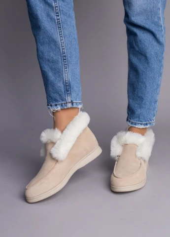Brand Лоферы ShoesBand лоферы бежевый з натуральная замша, — зима (257136601)