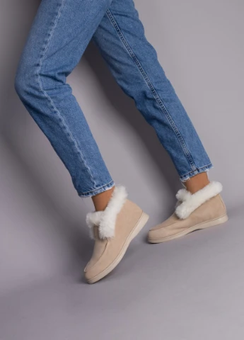 Brand Лоферы ShoesBand лоферы бежевый з натуральная замша, — зима (257136601)