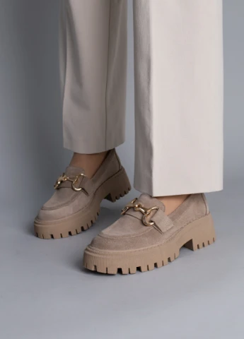 Brand Лофери ShoesBand лофери бежевий з натуральна замша, — демісезон (257136321)
