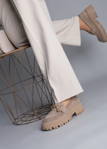 Brand Лофери ShoesBand лофери бежевий з натуральна замша, — демісезон (257136321)