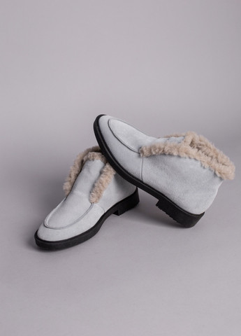 Brand Лоферы ShoesBand лоферы серый з натуральная замша, — зима (257136322)