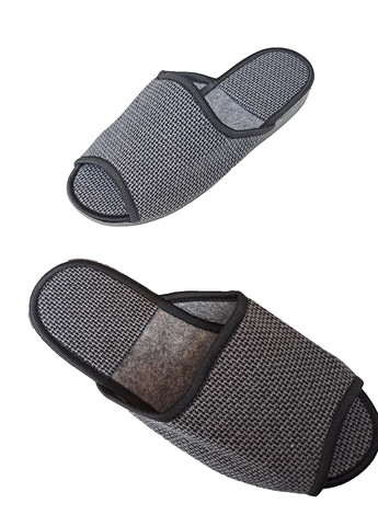 Серые мужские комнатные тапочки открытые Белста
