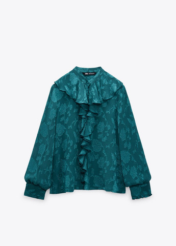 Бірюзова демісезонна блуза Zara