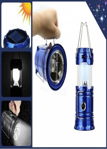Ліхтар-лампа акумуляторний для кемпінгу UKC G5800 сонячна батарея функція Powerbank Синий No Brand (257135517)