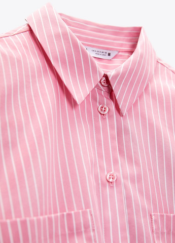 Розовая кэжуал рубашка в полоску Zara