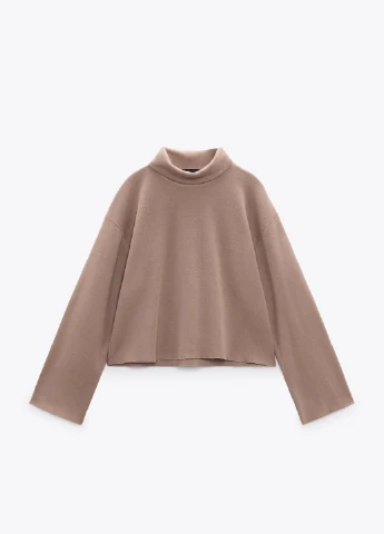 Темно-бежевый демисезонный свитер Zara