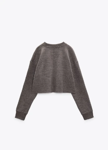 Темно-сірий світшот Zara однотонний (257137009)