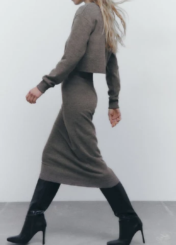 Темно-сірий світшот Zara однотонний (257137009)