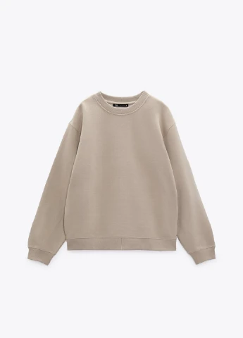 Бежевий світшот Zara однотонний (257136899)