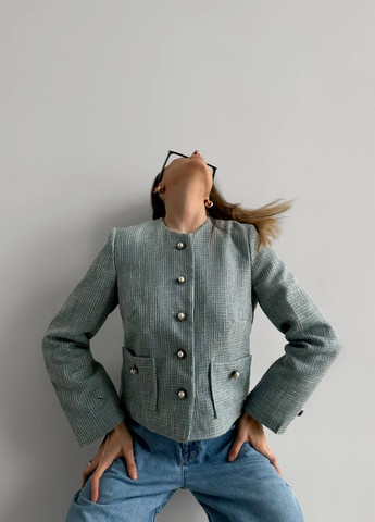 Білий жіночий жакет короткий на гудзиках ZF inspire (257130164)