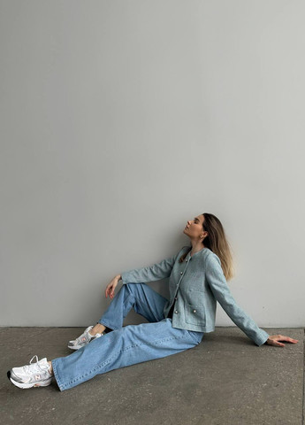 Білий жіночий жакет короткий на гудзиках ZF inspire (257130164)