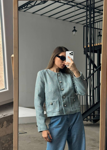 Білий жіночий жакет короткий на гудзиках ZF inspire (257130164)