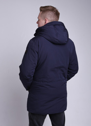 Темно-синяя зимняя куртка мужская удлиненная темно-синяя зимняя JEANSclub Прямая