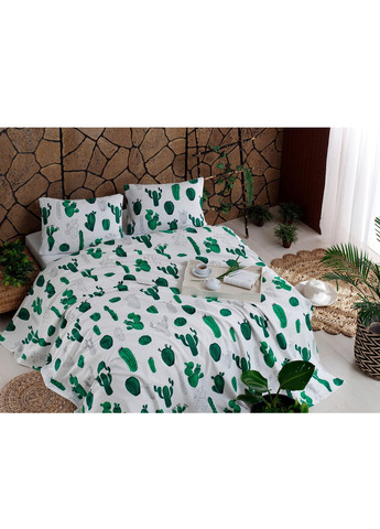 Турецкое постельное белье с покрывол Kaktüs - Green TURComFor tc303375232 (257130116)