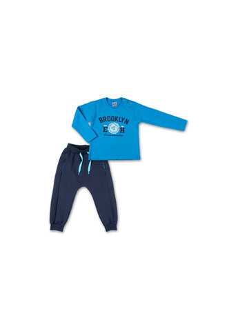 Блакитний демісезонний набір дитячого одягу кофта та брюки блакитний "brooklyn" (7882-80b-blue) Breeze