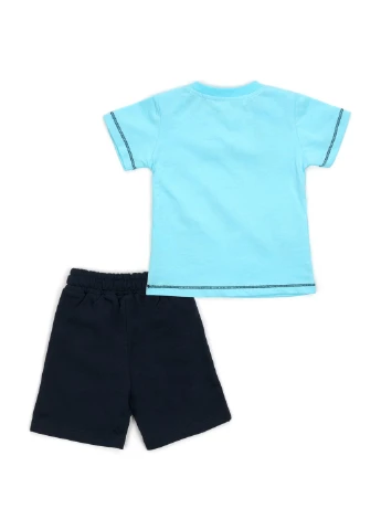 Голубой летний набор детской одежды с жирафом (13739-74b-blue) Breeze