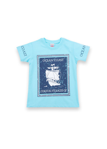 Блакитний літній набір дитячого одягу з вітрильником (8299-134b-blue) E&H