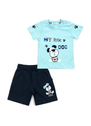 Блакитний літній набір дитячого одягу "my little dog" (14306-92b-blue) Breeze