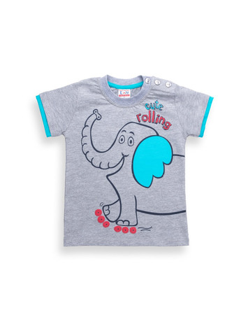 Голубой летний набор детской одежды со слоником (6199-86b-blue) Breeze