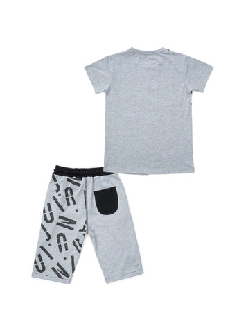 Серый летний набор детской одежды с шортами (4118-158b-gray) Breeze