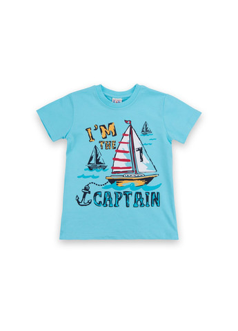 Блакитний літній набір дитячого одягу з корабликами "i'm the captain" (8306-104b-blue) E&H