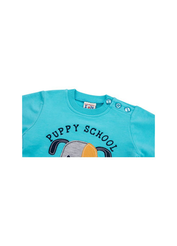 Блакитний демісезонний набір дитячого одягу з собачкою "puppy school" (8653-74b-blue) E&H
