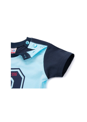 Голубой летний набор детской одежды футболка с пуговичками с шортами (8922-98b-blue) Breeze