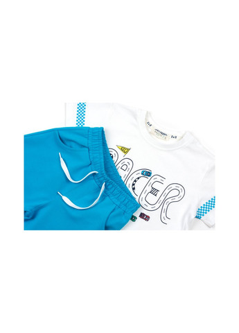Блакитний літній набір дитячого одягу з машинками (12103-110b-blue) Breeze