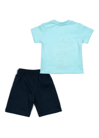 Блакитний літній набір дитячого одягу "hello brother" (14307-92b-blue) Breeze