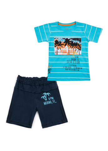 Голубой летний набор детской одежды "pool party" (7768-122b-blue) Haknur