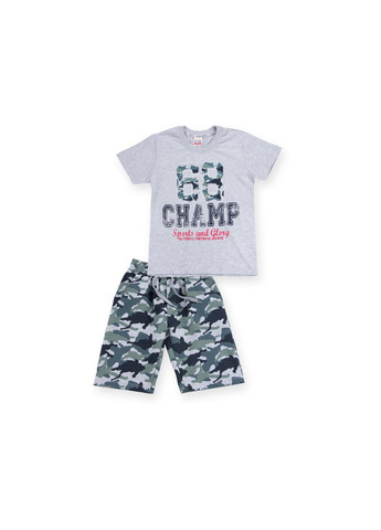 Серый летний набор детской одежды "68 champ" (8964-116b-gray) E&H