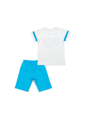 Блакитний літній набір дитячого одягу з машинками (12103-86b-blue) Breeze