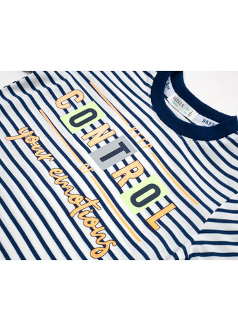 Блакитний літній набір дитячого одягу у смужку (15997-98b-blue) Breeze