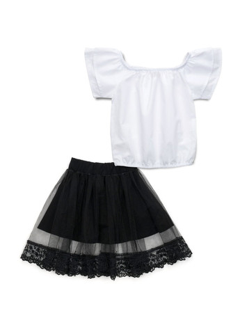 Комбинированный демисезонный набор детской одежды блуза с юбкой (287-104g-white) H.A