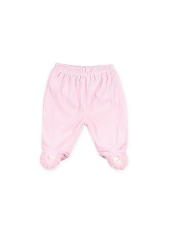 Розовый демисезонный набор детской одежды велюровый розовый с кроликом (ep6149.0-3) Luvena Fortuna