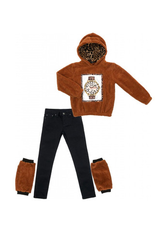 Комбинированный демисезонный набор детской одежды с часами (1163-140g-brown) NA
