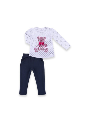 Комбінований демісезонний набір дитячого одягу з ведмедиком з паєток (9584-98g-gray) Breeze