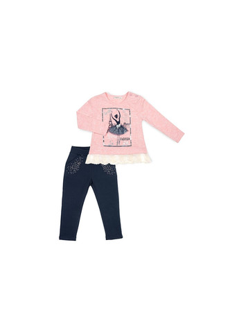 Комбинированный демисезонный набор детской одежды с балеринкой (10382-98g-pink) Breeze