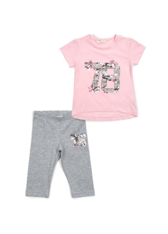 Комбинированный летний набор детской одежды "78" (14246-104g-pinkgray) Breeze