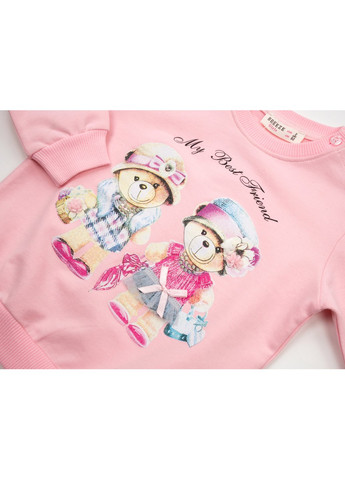 Комбинированный демисезонный набор детской одежды с мишками (16102-110g-pink) Breeze