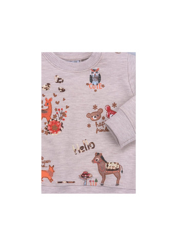 Комбинированный демисезонный набор детской одежды с лесными зверятами (9400-80g-red) Breeze